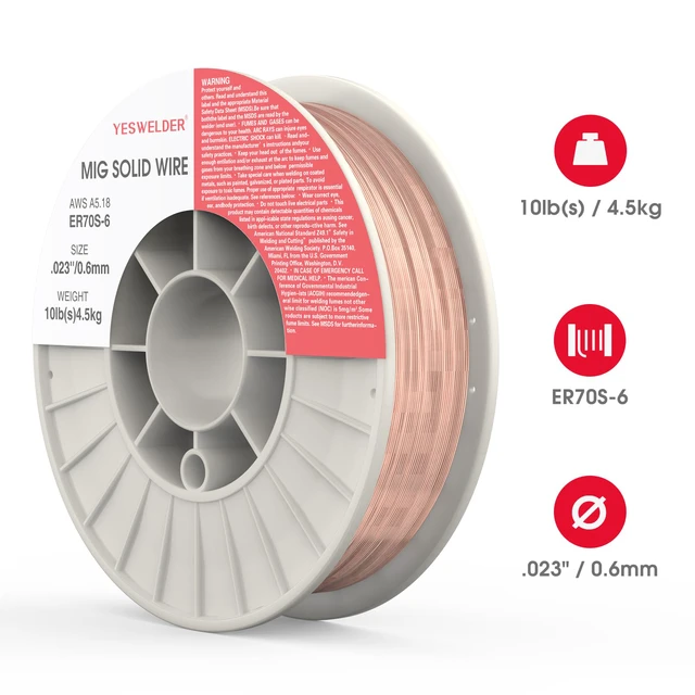 Alt view image 7 of 7 - ER70S-6 MIG Welding Wire, 0.023 in 10 Pounds ABS Strong Spool 0.023 in solid-wire spool, gas-shielded welding applications