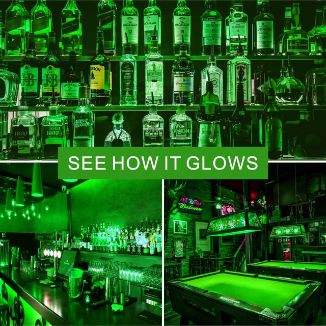 Alt view image 3 of 6 - 8 Pack A19 LED Green Light Bulbs,Christmas Colored Light Bulbs 9W Equivalent 100W,E26 Base Green LED Lights for St.Patrick's Day,Thanksgiving Day,New Year,Holiday Lighting,Decorative Lighting