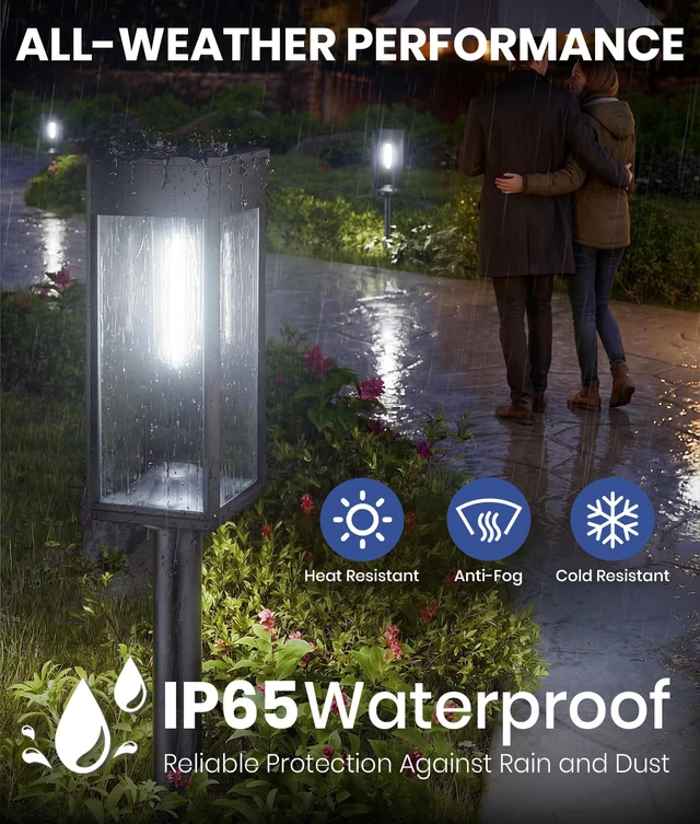 Alt view image 4 of 6 - Solar Walkway Lights Outdoor, 4 Pack, 3 Heights, Cool White, IP65 For pathways and gardens, Solar Pathway Lights Waterproof pair 3 adjustable heights and auto on/off with 1124 h runtime