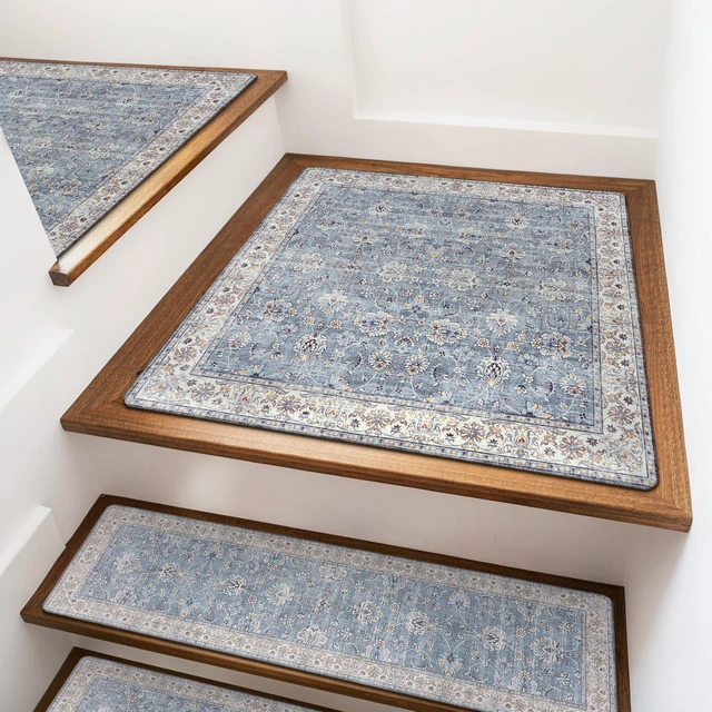 Main image of Stair Treads Non-Slip Matching Mat for Wooden Steps 31"x31" Stair Rugs Square Capet Stair Treads Rubber Backing Stair Runner Anti-Slip Stair Landing Mat Carpet for Stairs