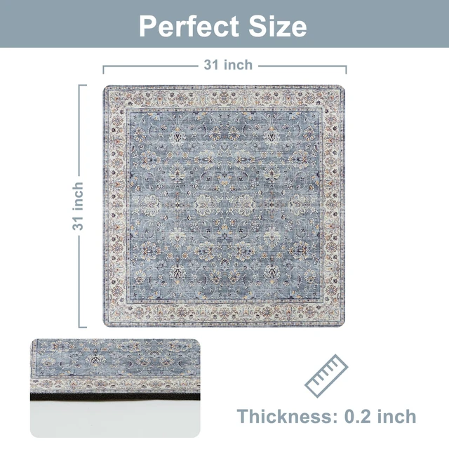 Alt view image 3 of 7 - Stair Treads Non-Slip Matching Mat for Wooden Steps 31"x31" Stair Rugs Square Capet Stair Treads Rubber Backing Stair Runner Anti-Slip Stair Landing Mat Carpet for Stairs