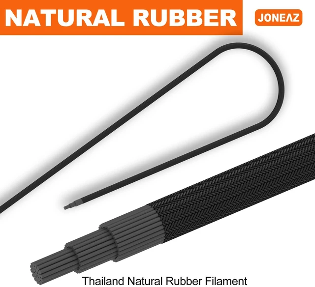 Alt view image 3 of 7 - Ball Bungee Cords 9 inch Black, 50-Piece Real Latex Bungee Cord, Stretch to 20 inch