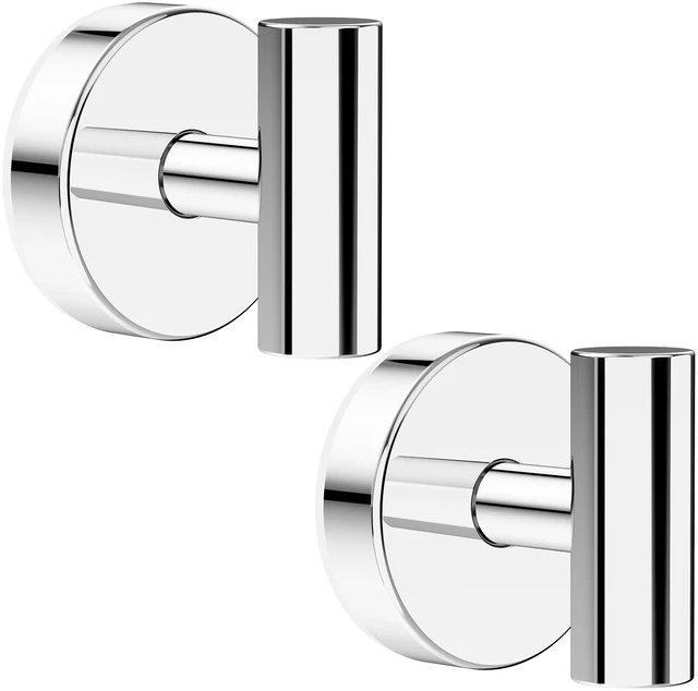 Main image of Suction Cup Hooks, Shower Hooks for Inside Shower Removable Towel Hooks for Bathroom Window Glass Mirror Tile, Bath Robe Looafh Hook for Hanging Waterproof & Rustproof, Chrome (2 Pack)
