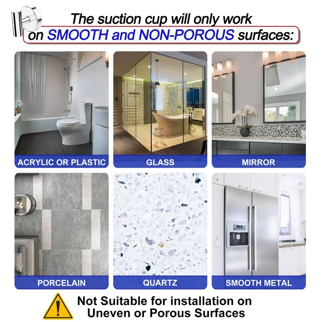 Alt view image 5 of 7 - Suction Cup Hooks, Shower Hooks for Inside Shower Removable Towel Hooks for Bathroom Window Glass Mirror Tile, Bath Robe Looafh Hook for Hanging Waterproof & Rustproof, Chrome (2 Pack)
