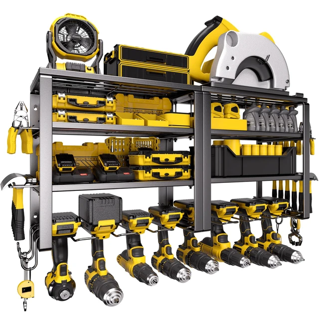 Main image of Power Tool Organizer Wall Mount 4 Layers, Heavy Duty, Garage Storage