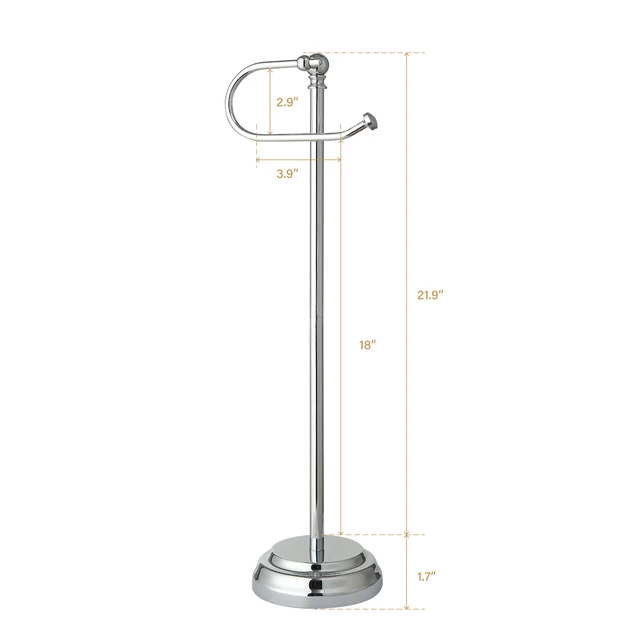 Alt view image 6 of 6 - Classic Bathroom Free Standing Toilet Tissue Paper Roll Holder Stand