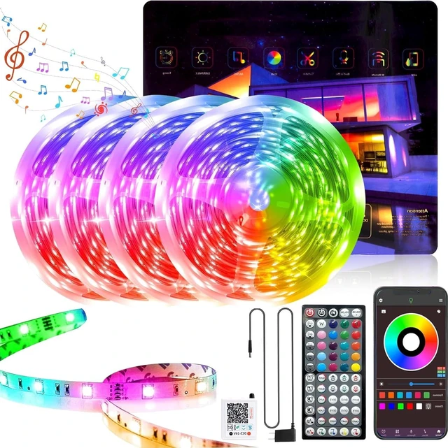 Main image of 400FT RGB Led Lights for Bedroom with Remote & App Control, 4*100FT Music Sync, Remote and App Control Led Light Strip Indoor, Color Changing Led Lights for Room Home Decor