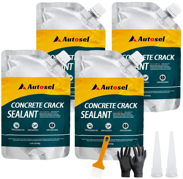 Main image of Concrete Crack Filler, High Elasticity Cement Crack Repair Sealant, Self-Leveling Waterproof Caulking Glue for Driveways, Walkways, Patios, Outdoor Concrete Joint Repair-4 PCS