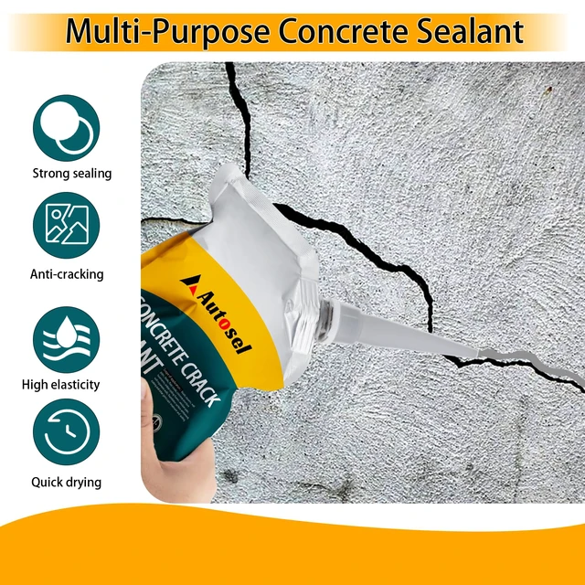 Alt view image 3 of 7 - Concrete Crack Filler, High Elasticity Cement Crack Repair Sealant, Self-Leveling Waterproof Caulking Glue for Driveways, Walkways, Patios, Outdoor Concrete Joint Repair-4 PCS