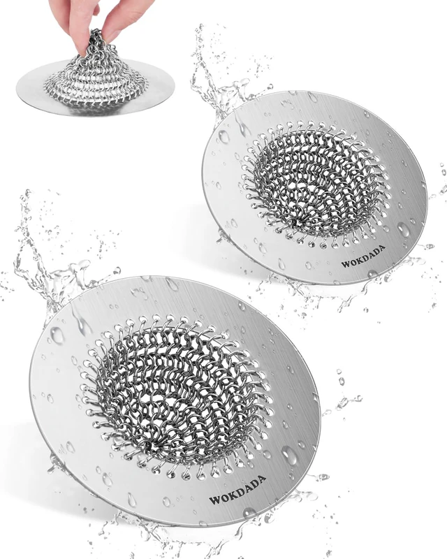 Main image of 2 Pack Reversible Kitchen Sink Drain Strainer, Anti-Clog Flat Edge Design Fast Drainage, Easy Flip Cleaning, Anti-Slip Fit, Anti-Rust, Universal 4.3-Inch, Garbage Disposal Cover, Patented Design