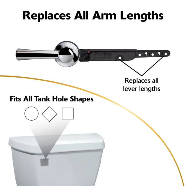 Alt view image 5 of 6 - Strongarm Universal Metal Toilet Handle & Lever in Chrome - 6054 Simple Style is Universal - fits front, angled, side, left & right-mount toilets for a smooth, spring-loaded flush