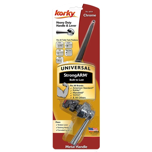 Alt view image 4 of 6 - Strongarm Universal Metal Toilet Handle & Lever in Chrome - 6054 Simple Style is Universal - fits front, angled, side, left & right-mount toilets for a smooth, spring-loaded flush