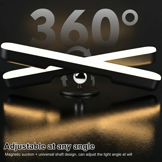 Alt view image 5 of 7 - Wireless Vanity Light for Mirror, Rechargeable LED Bar, Black Adjustable Makeup Lighting with Cordless Stick-On Design for Bathrooms, Dressing Tables and Renter-Friendly Decor