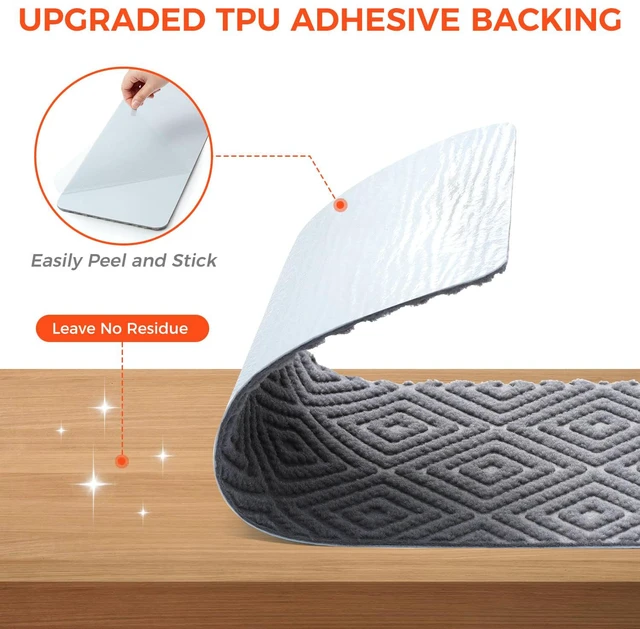 Alt view image 5 of 7 - 15-Pack Non-Slip Stair Treads 8"x30" for Wooden Steps, Light Gray No-Residue Adhesive, 0.28" Thick Cushion, Machine Washable, Safe for Dogs, Kids & Elderly, Peel-and-Stick Easy Installation
