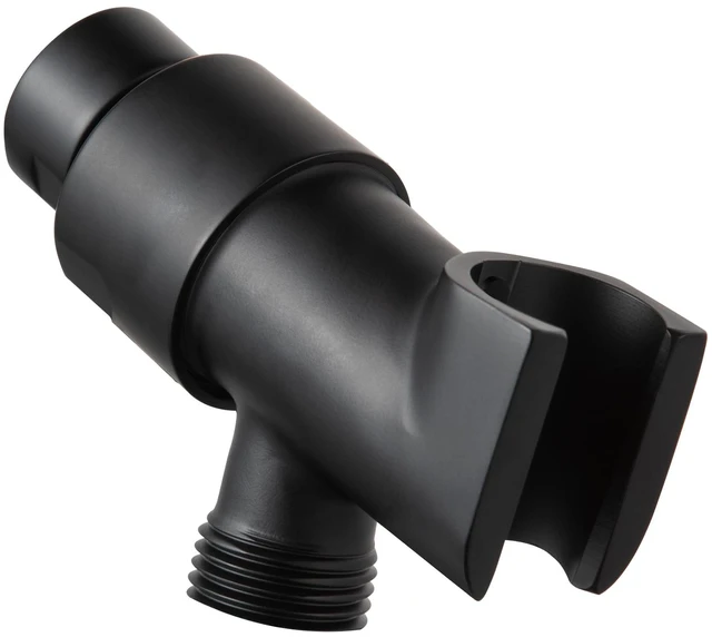 Main image of Shower Head Holder All Metal for Handheld Shower Head, Adjustable Shower Arm Mount with Solid Brass Pivot Ball, 1/2 in IPS Female Inlet and Male Outlet, Matte Black