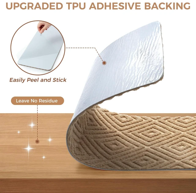 Alt view image 5 of 7 - 15-Pack Non-Slip Stair Treads 8"x30" for Wooden Steps, Beige No-Residue Adhesive, 0.28" Thick Cushion, Machine Washable, Safe for Dogs, Kids & Elderly, Peel-and-Stick Easy Installation