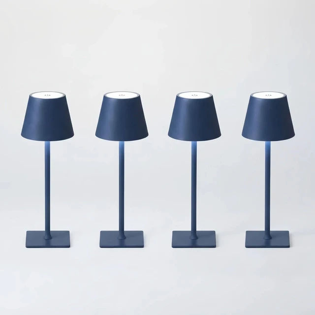 Main image of Blue Rechargeable Table Lamps Cordless Set of 4 for Mahjong Tables Party Bulk of 4,Dining Table Top Light,Tabletop Lighting,Coffee Bar,Dinner,Restaurant,Wedding Table Lamps Bulk