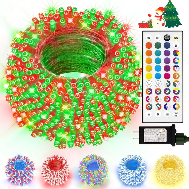Main image of Color Changing Christmas String Lights with Remote, 99Ft 300 LED 35 Colors 9 Modes RGB Christmas Lights, Dimmable Led String Light Outdoor Plug in, Xmas Tree Light for Indoor Party Decor