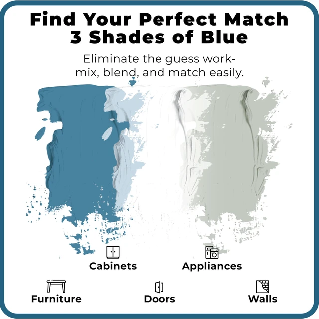 Alt view image 4 of 7 - Touch-Up Paint | Matte Finish for Cabinets, Walls, Doors & Furniture | Multi-Tone Blue Repair Kit | Quick-Dry, Self-Priming, Low-Odor, Eco-Friendly | No-Sanding or Primer Needed | 3 Pack