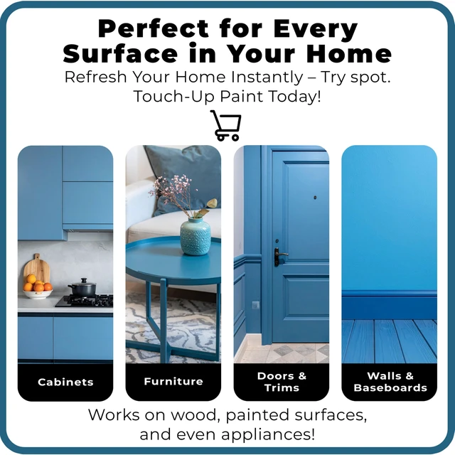 Alt view image 7 of 7 - Touch-Up Paint | Matte Finish for Cabinets, Walls, Doors & Furniture | Multi-Tone Blue Repair Kit | Quick-Dry, Self-Priming, Low-Odor, Eco-Friendly | No-Sanding or Primer Needed | 3 Pack