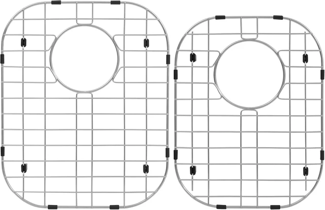 Main image of Sink Protectors for Kitchen Sink, Sink Grids 13" x 16" Big Kitchen Sink Grate, 11 1/4 x 14 1/2 Small Kitchen Sink Grid with Rear Drain for Single Sink Bowl, Sink Bottom Grid, 2 Pack