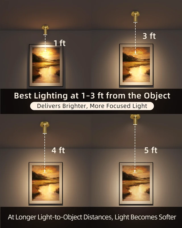Alt view image 6 of 7 - LED Spotlight Indoor, 5500mAh Rechargeable Battery-Powered Picture Lights, Wireless Mini Art Accent Spotlights with Remote, Uplighting for Plants, Display, Artwork (1-Pack-Gold)