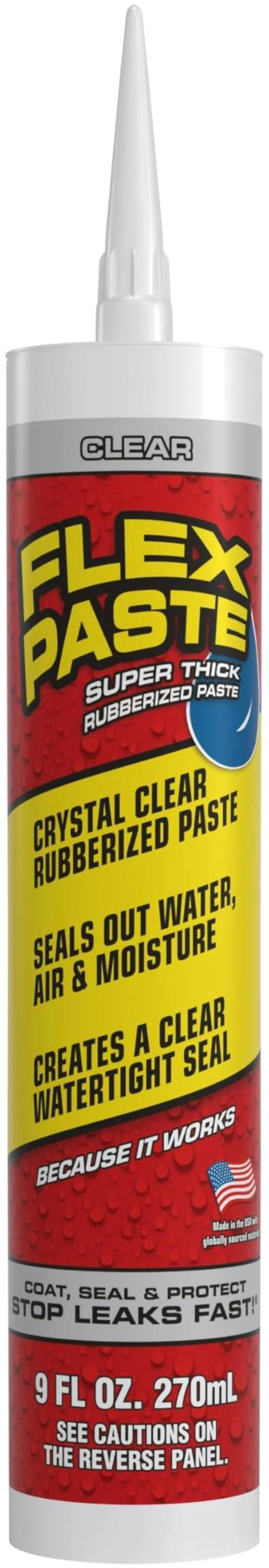 Main image of Rubberized Waterproof Sealant Paste, Clear, Cartridge Super thick rubber paste, fills gaps, cracks, holes, works underwater, paintable, UV resistant, walls, drywall, roof, RV