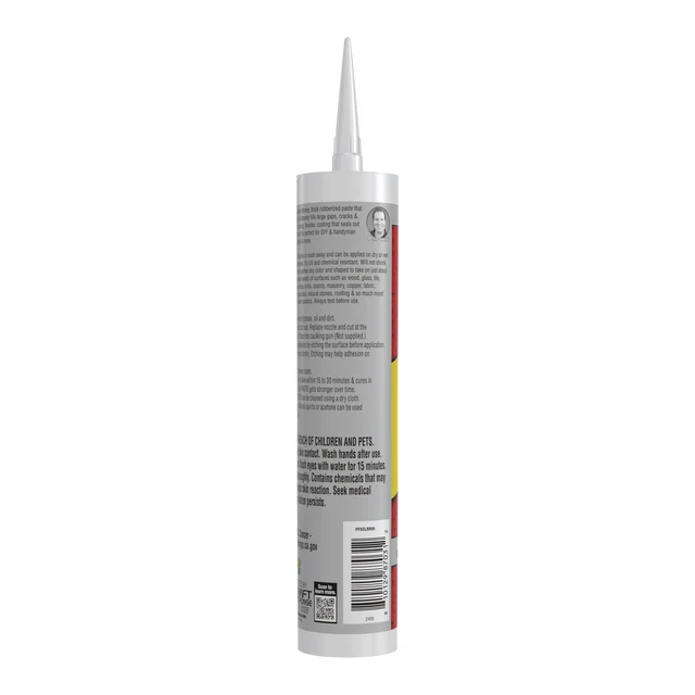 Alt view image 2 of 6 - Rubberized Waterproof Sealant Paste, Clear, Cartridge Super thick rubber paste, fills gaps, cracks, holes, works underwater, paintable, UV resistant, walls, drywall, roof, RV