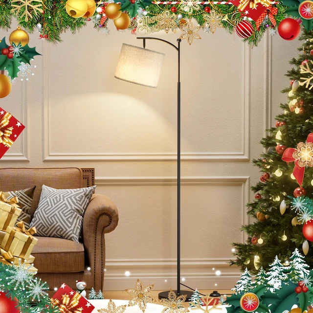 Alt view image 7 of 7 - 60" Floor Lamp with Remote and Stepless Dimmable Bulb, Grey Shade Colors Temperature and Brightness Adjustable, Foot Switch, Remote Control, Black Pole, Modern Floor Lamp for Living Room