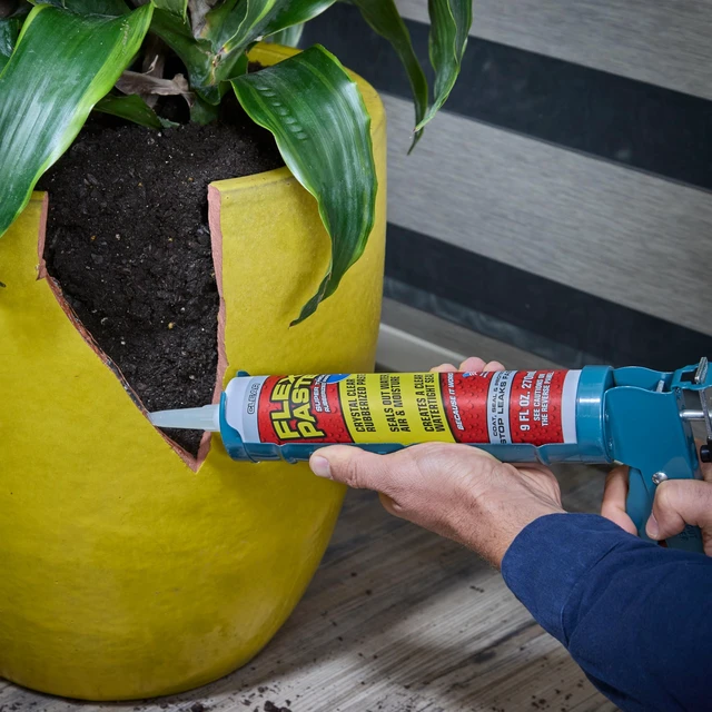 Alt view image 6 of 6 - Rubberized Waterproof Sealant Paste, Clear, Cartridge Super thick rubber paste, fills gaps, cracks, holes, works underwater, paintable, UV resistant, walls, drywall, roof, RV