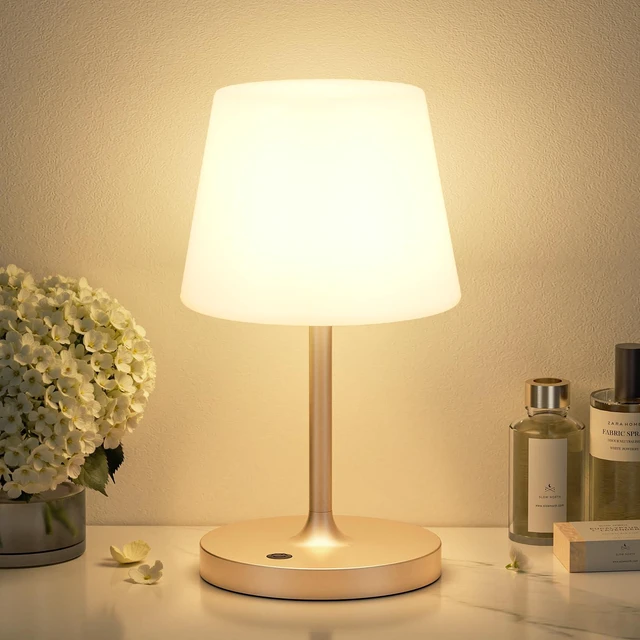 Main image of Champagne Gold Shower Lamp Waterproof, Rechargeable Cordless Lamp with 4000mAh Battery, Touch Dimmable Table Lamp for Outdoor, Kitchen, Bathroom, Camping, Patio, IP54
