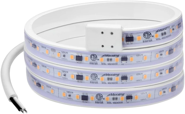 Main image of 48 in. Hardwired LED Under Cabinet Strip Light, 1840 Lumens, 3000K Warm White, Kitchen and Living Room 120V White Cove Lighting, No Power Supply Needed