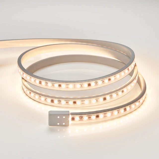 Alt view image 2 of 7 - 48 in. Hardwired LED Under Cabinet Strip Light, 1840 Lumens, 3000K Warm White, Kitchen and Living Room 120V White Cove Lighting, No Power Supply Needed
