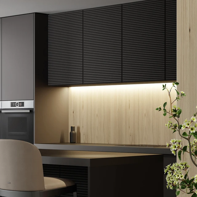 Alt view image 6 of 7 - 48 in. Hardwired LED Under Cabinet Strip Light, 1840 Lumens, 3000K Warm White, Kitchen and Living Room 120V White Cove Lighting, No Power Supply Needed