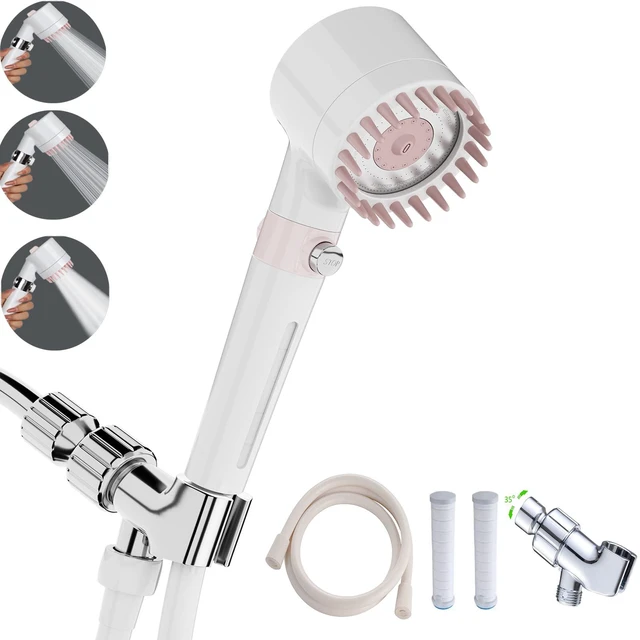 Main image of Shower Head with Handheld, Shower Heads High Pressure, High Flow Even with Low Water Pressure-Hand Held Showerhead Set,3 Modes Filtered Showerhead with 59Replacement Hose/Bracket/Cotton Filters