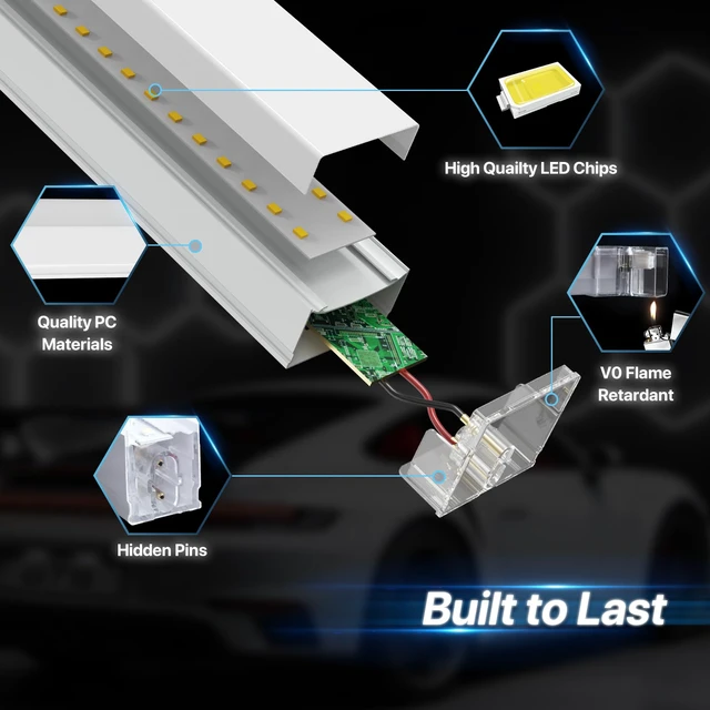 Alt view image 4 of 7 - Gen II Hexagon Garage Lights: 77W 7700LM 2 Grids DIY Hexagon Led Light, 6500K Ultra Bright Honeycomb Hex Lights, Easy Install, Durable Design for Garage, Shop, Basement, Barber, Homegym