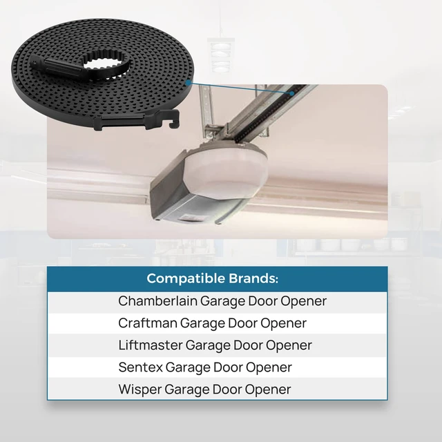 Alt view image 4 of 7 - Upgrade 41A5250-2 41AB050-2 Belt for 10ft High Garage Door, 308" Garage Door Opener Belt Compatible with Chamberlain Craftsman LiftMaster Sentex Whisper Garage Door Opener Models WD822KD 248739 248754