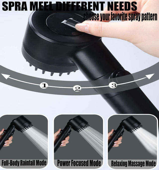 Alt view image 2 of 7 - Shower Head with Handheld, Shower Heads High Pressure, High Flow Even with Low Water Pressure-Hand Held Showerhead Set,3 Modes Filtered Showerhead with 59Replacement Hose/Bracket/Cotton Filters