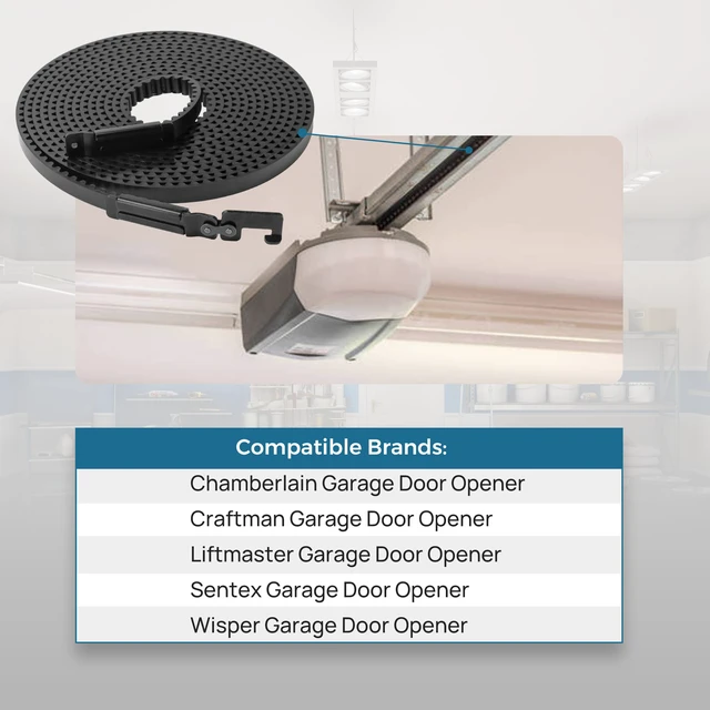 Alt view image 3 of 7 - 41A5434-13A Drive Belt for 8 ft High Garage Doors, 257'' Garage Door Openers Belt 41A5434-13A, Replacement Belt Compatible with Chamberlain LiftMaster Sentex Whisper Belt Drive Garage Door Opener