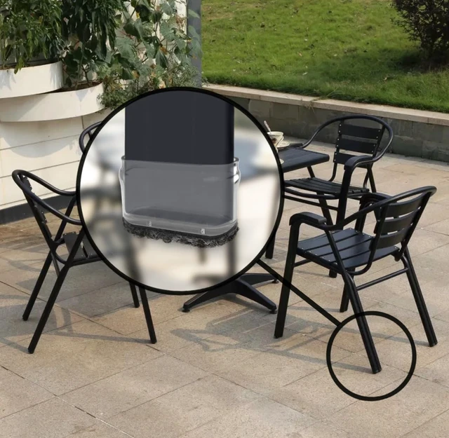 Alt view image 3 of 6 - GorillaOutdoor Berber Furniture Feet Pads with Clear Sleeve Sock (8 Pack) Weatherproof Outdoor Furniture Sliders for Rectangular Legs