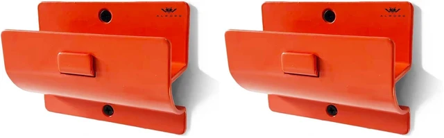Main image of Orange Garage Storage Hooks - Heavy Duty Ladder Wall Mount, Wheelbarrow Hanger, Tool Holder, Hanging Brackets for Ladders, Folding Chairs (Pack of 2)