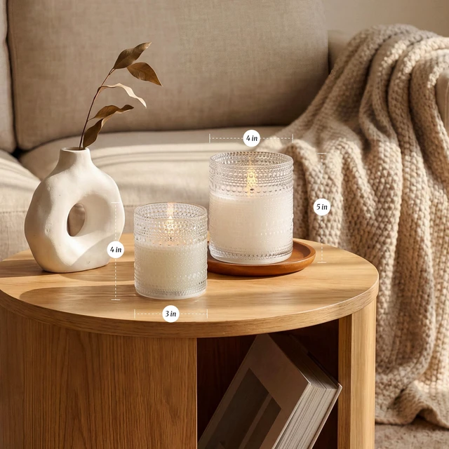 Alt view image 5 of 7 - White Dotted Glass Real Wax Flameless Battery-Operated LED Pillar Candles LED Candles with Remote and Timer 3D Flickering Flame, for Festival Wedding Home Party Decor, 3"x 4", 4"x 5", Set of 2
