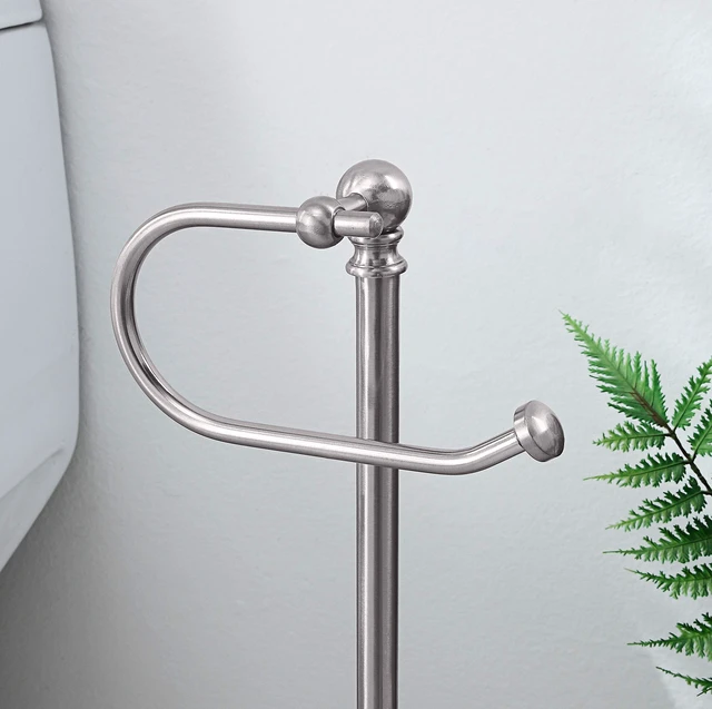 Alt view image 4 of 6 - Classic Bathroom Free Standing Toilet Tissue Paper Roll Holder Stand