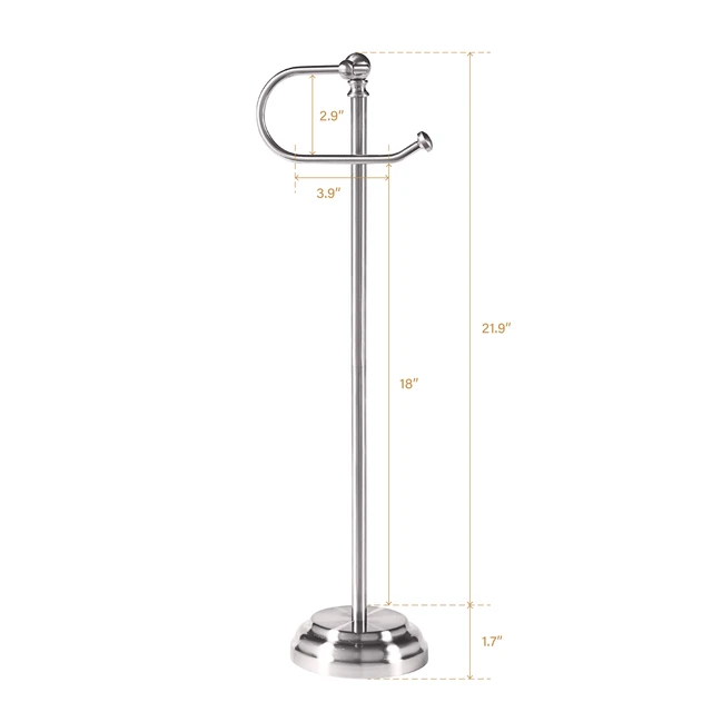 Alt view image 6 of 6 - Classic Bathroom Free Standing Toilet Tissue Paper Roll Holder Stand