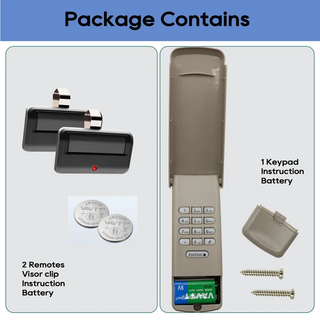 Alt view image 7 of 7 - 891LM Compatible with Chamberlain LiftMaster Craftsman Garage Door Opener Keypad & Remote Universal, Replace 877max G940EV-P2 CMXZDCG440 893lm 373lm 973lm, Wireless Keyless Keypad Replacement