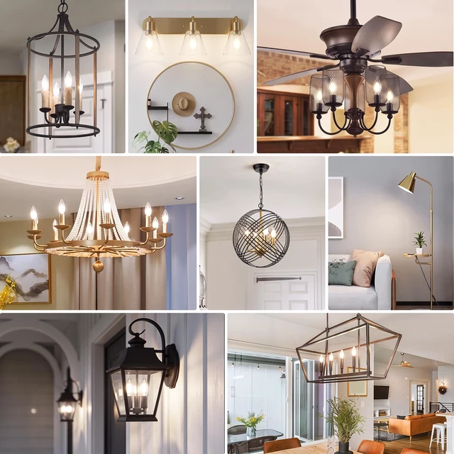 Alt view image 6 of 6 - E12 LED Candelabra Bulbs, 4W Dimmable B11 Chandelier Light Bulbs Equivalent 40W Incandescent, 4000K Natural White, 450 Lumens, No Flicker, LED Filament Clear Glass Candle Bulbs, 12-Pack
