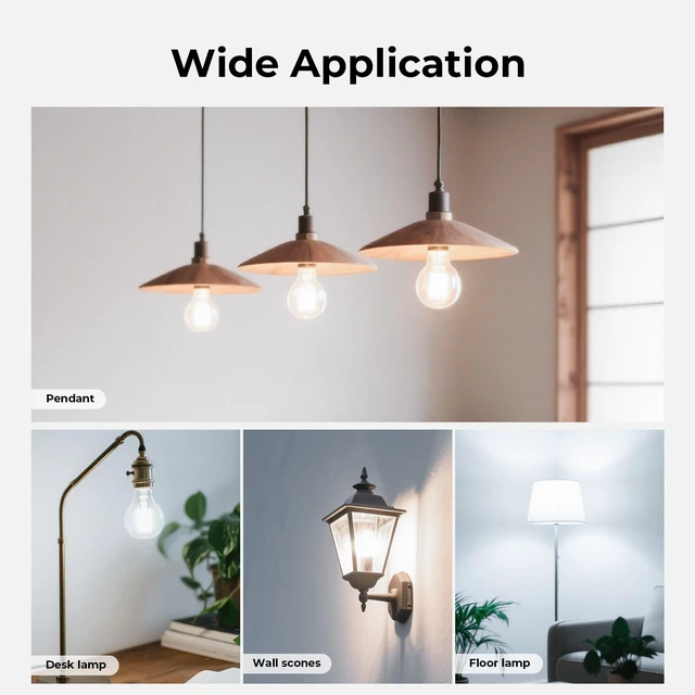 Alt view image 7 of 7 - A19 E26 Edison Bulbs 60 watt Equivalent, Dimmable LED Light Bulbs Daylight 12 Pack 5000K Vintage LED Edison Bulbs for Bathroom, Ceiling Fan, 90+CRI, 600LM