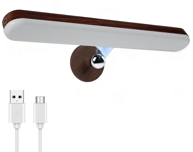 Main image of Rechargeable Vanity Light for Mirror, Dark Wood 4000mAh Battery, Touch Dimming, 3 Color Modes and 360° Adjustable Magnetic Design for Makeup Mirrors and Bathrooms