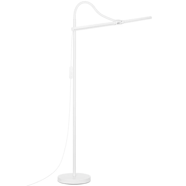Alt view image 7 of 7 - White Floor Lamp, 18W/2000LM Bright LED Floor Lamp for Living Room, Adjustable Gooseneck Dimmable Standing Office Task Lamp for Reading, Study, Eye Caring Lash Light for Sewing Tatoo Facial Spa