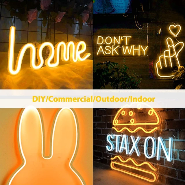 Alt view image 3 of 7 - LED Strip Lights, Yellow Neon Rope, 0.39in/Cut, 32.8ft, 2Pack Waterproof, Silicone Flexible, Connectable for Bedroom, Cabinet, Commercial Decor, 12V, Not Included Power Adapter